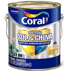 Tinta Proteção Sol & Chuva Pintura Impermeabilizante Coral