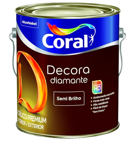 Tinta Decora Diamante - Semibrilho Coral